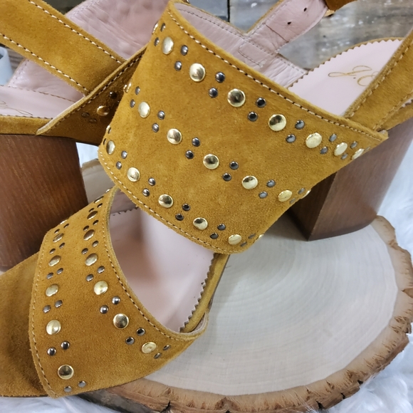 J. Crew Studded Suede Heeled Sandals - Picture 5 of 8